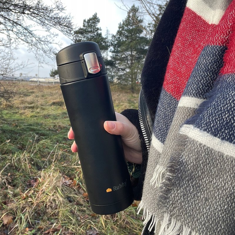 Kubek Termiczny Termos na Gorące Napoje Kawa Herbata Szczelny 440 ml Bidon, Materiał stal nierdzewna