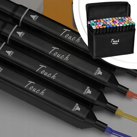 MARKERY ALKOHOLOWE 80 SZT Flamastry Mazaki Pisaki Dwustronne Pro + TORBA, Liczba sztuk w zestawie 80 szt.