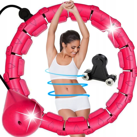 HULA HOP ODCHUDZAJĄCE Z OBCIĄŻENIEM WYPUSTKI MASAŻER METALOWE ŁOŻYSKA SMART, Model SH135-BK