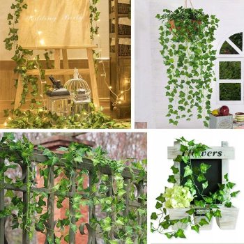 Ale Hity | SZTUCZNY BLUSZCZ x 12 SZTUK Na Ścianę Balkon Girlanda Sztuczne Liście 25 M