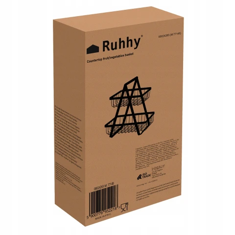 Kosz na Owoce Koszyk Czarny Metalowy i Warzywa 2 Piętrowy Loft Dwupoziomowy, Przeznaczenie kosz na owoce