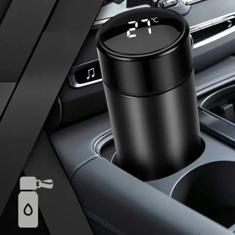 KUBEK TERMICZNY TERMOS BIDON NA KAWĘ HERBATĘ LED 500ML DUŻY SZCZELNY SMART, Cechy dodatkowe podwójne ścianki