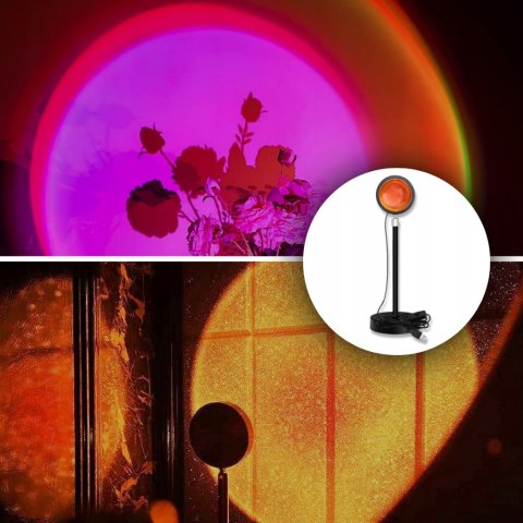 LAMPA ZACHÓD SŁOŃCA WSCHÓD IMITUJACA SŁOŃCE LAMPKA SUNSET LAMP PROJEKTOR, Waga produktu z opakowaniem jednostkowym 0.4 kg