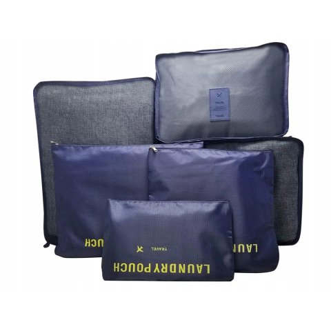 ORGANIZERY PODRÓŻNE DO WALIZKI SIATKI NA PRANIE X6 TURYSTYCZNE NA UBRANIA, Wysokość 12 cm