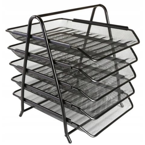 DUŻY ORGANIZER METALOWY PRZYBORNIK SORTER PÓŁKA NA DOKUMENTY 5 SZUFLAD A4 L, Materiał metal