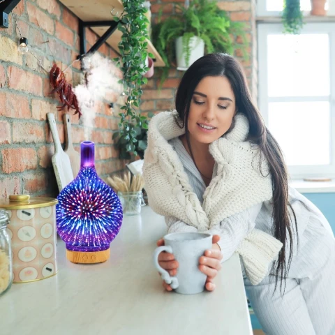 NAWILŻACZ POWIETRZA DYFUZOR ZAPACHOWY AROMATERAPIA JONIZATOR LAMPKA NOCNA, Waga produktu 0.46 kg