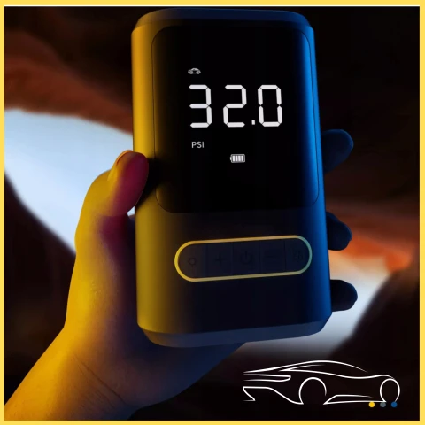 Ale Hity | KOMPRESOR AKUMULATOROWY SAMOCHODOWY BEZPRZEWODOWY pompka + POWERBANK LED