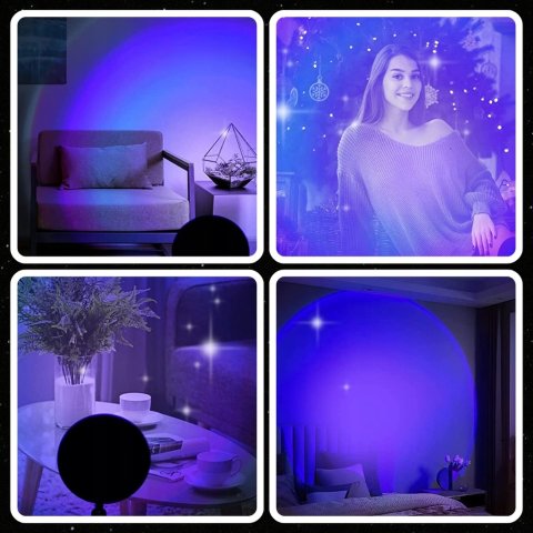 LAMPA ZACHÓD SŁOŃCA WSCHÓD IMITUJACA SŁOŃCE LAMPKA SUNSET LAMP PROJEKTOR, Klasa efektywności energetycznej A