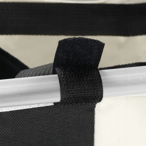 KOSZ ORGANIZER 146L NA PRANIE ODZIEŻ BIELIZNĘ 3 KOMORY XL SKŁADANY MOCNY, Cechy dodatkowe uchwyt | możliwość złożenia | podział komór | materiałowy wkład