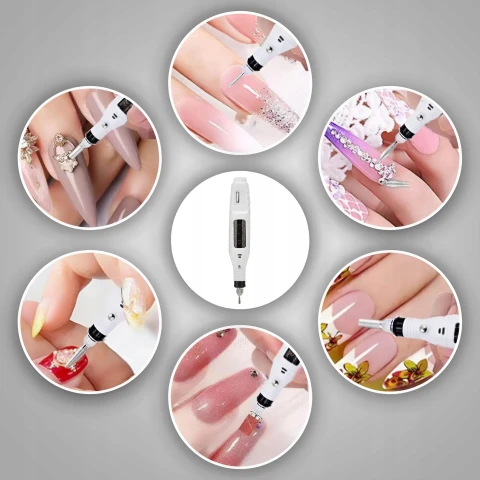 FREZARKA DO PAZNOKCI MANICURE PEDICURE DO USUWANIA HYBRYD ŻELU + FREZY, Napięcie 12 V