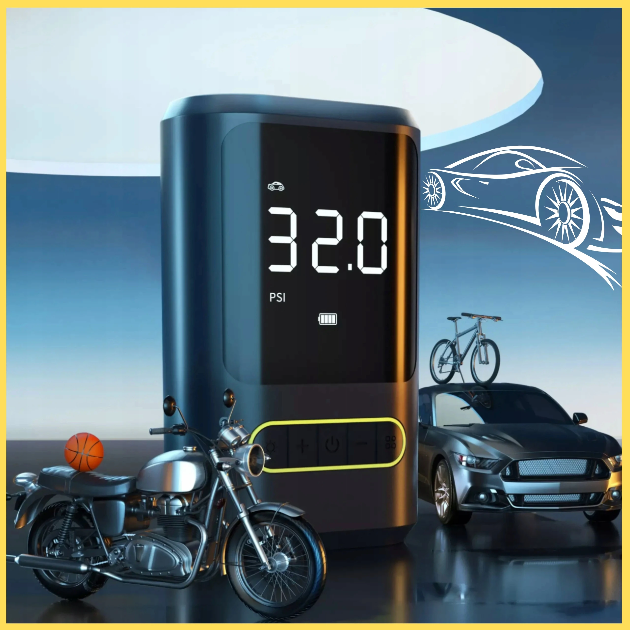 Ale Hity | KOMPRESOR AKUMULATOROWY SAMOCHODOWY BEZPRZEWODOWY pompka + POWERBANK LED