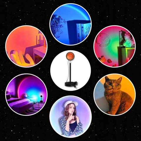Ale Hity | LAMPA ZACHÓD SŁOŃCA WSCHÓD IMITUJACA SŁOŃCE LAMPKA SUNSET LAMP PROJEKTOR