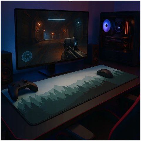 DUŻA PODKŁADKA POD MYSZKĘ 80x40 NA BIURKO LAS NATURA GAMINGOWA NA PREZENT