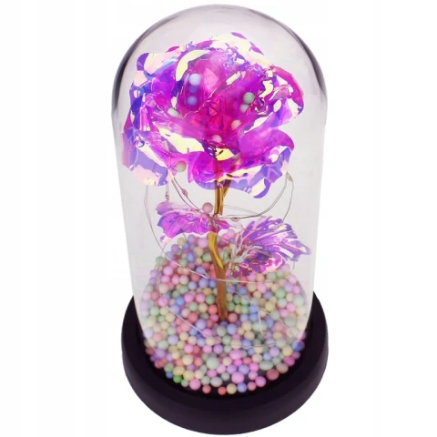 Ale Hity | WIECZNA RÓŻA W SZKLE LED ŚWIECĄCA WALENTYNKI PUDEŁKO PREZENT DZIEŃ KOBIET