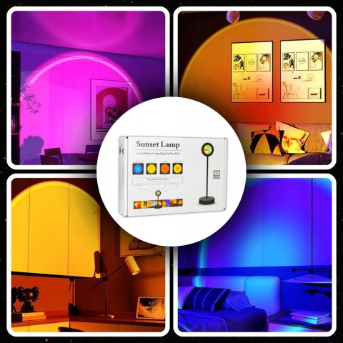 LAMPA ZACHÓD SŁOŃCA WSCHÓD IMITUJACA SŁOŃCE LAMPKA SUNSET LAMP PROJEKTOR, Rodzaj gwintu zintegrowane źródło LED