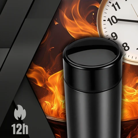 KUBEK TERMICZNY TERMOS BIDON NA KAWĘ HERBATĘ LED 500ML DUŻY SZCZELNY SMART, Pojemność 500 ml