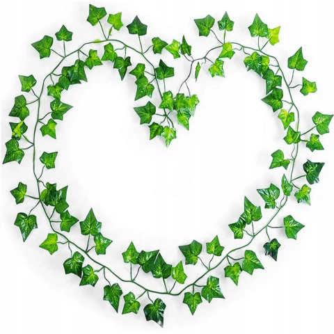 Ale Hity | SZTUCZNY BLUSZCZ x 12 SZTUK Na Ścianę Balkon Girlanda Sztuczne Liście 25 M