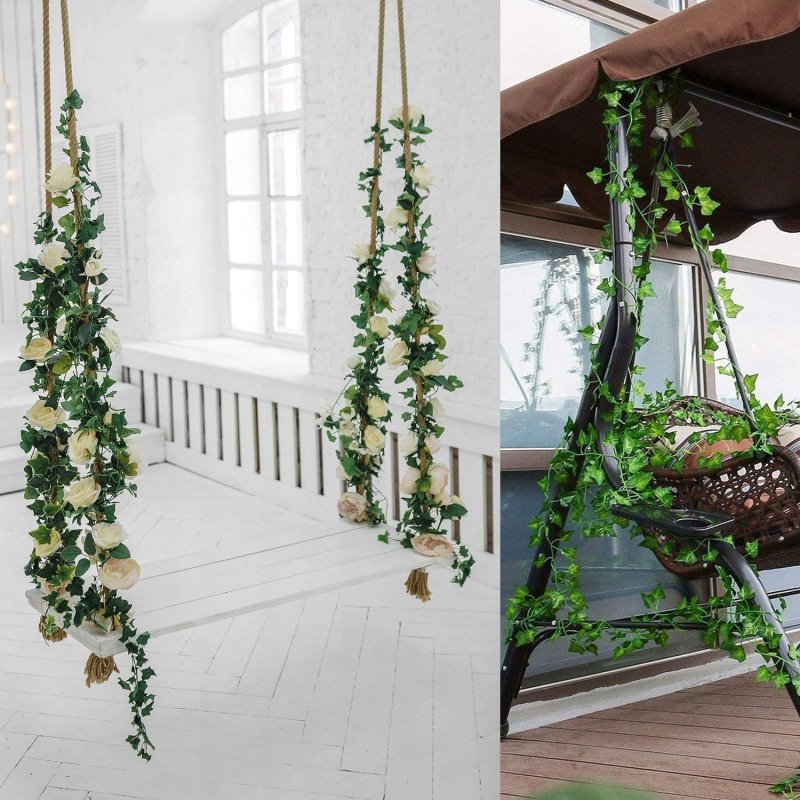 Ale Hity | SZTUCZNY BLUSZCZ x 12 SZTUK Na Ścianę Balkon Girlanda Sztuczne Liście 25 M