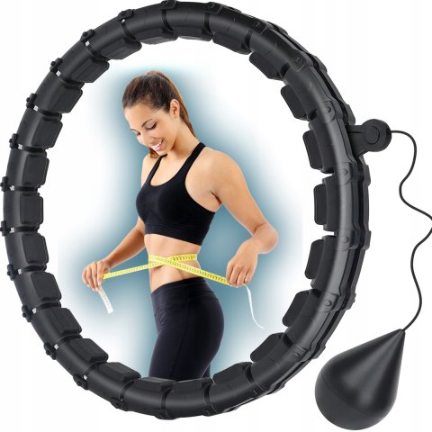 HULA HOP ODCHUDZAJĄCE Z OBCIĄZENIEM I WYPUSTKAMI MASAŻER + METALOWE ŁOŻYSKA, Model SH135-BK