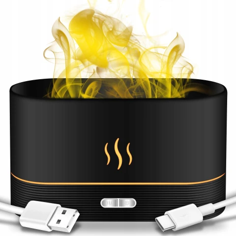 NAWILŻACZ POWIETRZA EFEKT OGNIA PŁOMIEŃ DYFUZOR ZAPACHOWY LED AROMATERAPIA, Wyrób medyczny nie