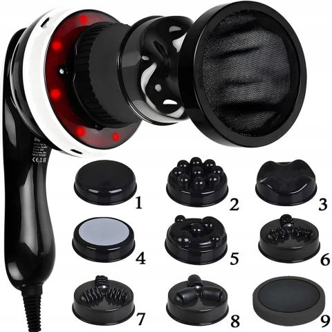 PISTOLET DO MASAŻU MASAŻER WYSZCZUPLAJĄCY CIAŁO ANTYCELLULITOWY 9x KOŃCÓWEK, Zasilanie sieciowe