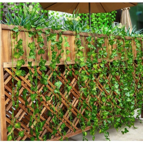 Ale Hity | SZTUCZNY BLUSZCZ x 12 SZTUK Na Ścianę Balkon Girlanda Sztuczne Liście 25 M