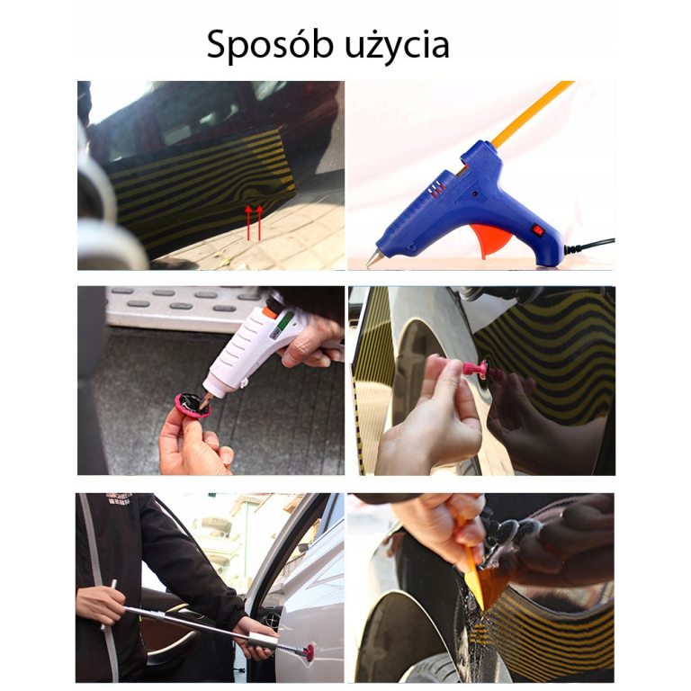 ZESTAW DO USUWANIA WGNIECEŃ W KAROSERII MŁOTEK PDR Waga produktu z opakowaniem jednostkowym: 3 kg