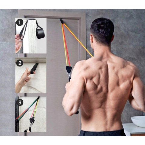 GUMY DO ĆWICZEŃ ZESTAW 5 GUM OPOROWYCH EKSPANDER, Długość 120 cm