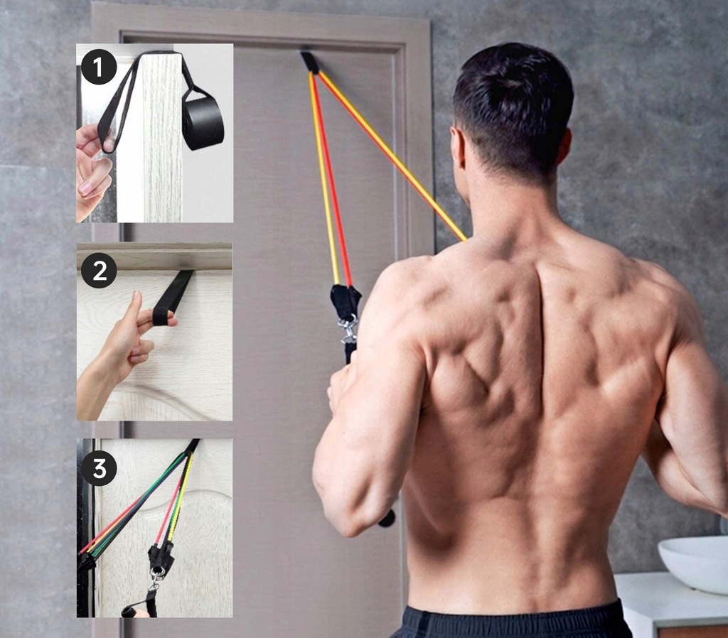 GUMY DO ĆWICZEŃ ZESTAW 5 GUM OPOROWYCH EKSPANDER, Długość 120 cm