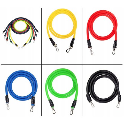 GUMY DO ĆWICZEŃ ZESTAW 5 GUM OPOROWYCH EKSPANDER, Opór 4.50-45.00 kg