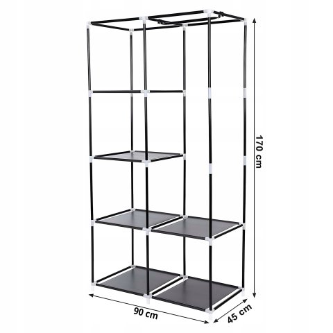 Ale Hity | MATERIAŁOWA SZAFA TEKSTYLNA SKŁADANA GARDEROBA ORGANIZER NA UBRANIA XXL