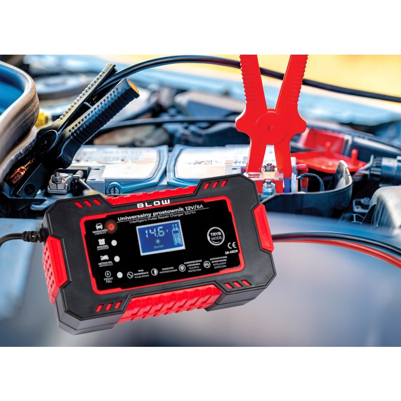 AUTOMATYCZNY INTELIGENTNY PROSTOWNIK ŁADOWARKA AKUMULATORA LCD 12V 6A