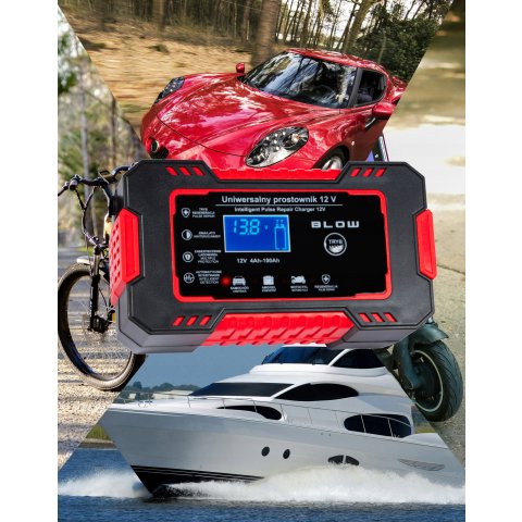 AUTOMATYCZNY INTELIGENTNY PROSTOWNIK ŁADOWARKA AKUMULATORA LCD 12V 6A Model: LCD