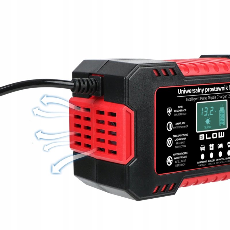 AUTOMATYCZNY INTELIGENTNY PROSTOWNIK ŁADOWARKA AKUMULATORA LCD 12V 6A