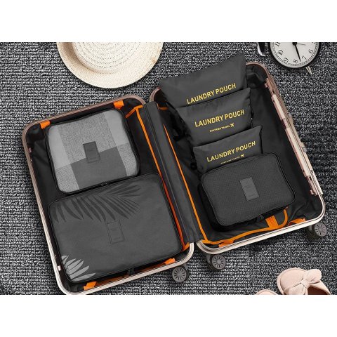 ORGANIZER NA UBRANIA BUTY DO WALIZKI SZAFY SZUFLADY SIATKI NA PRANIE 6 szt., Model BQ28G
