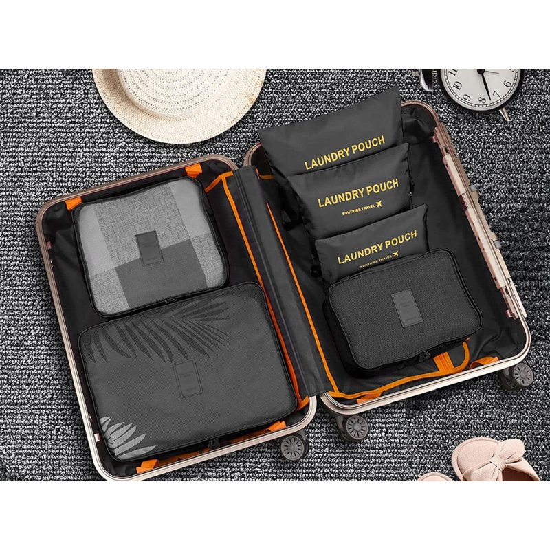 ORGANIZER NA UBRANIA BUTY DO WALIZKI SZAFY SZUFLADY SIATKI NA PRANIE 6 szt., Model BQ28G