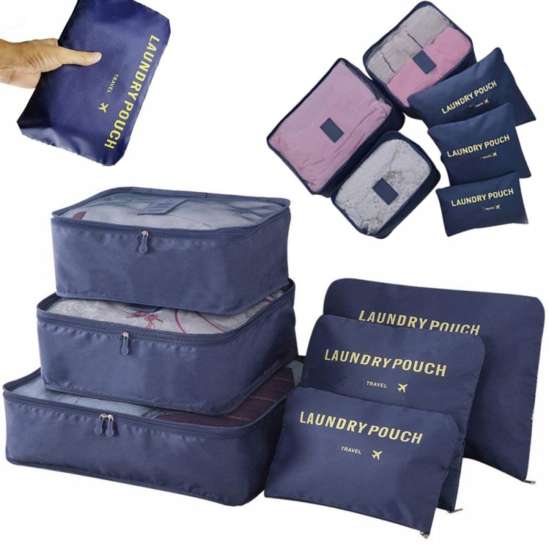 ORGANIZER NA UBRANIA BUTY DO WALIZKI SZAFY SZUFLADY SIATKI NA PRANIE 6 szt., Szerokość produktu 40 cm
