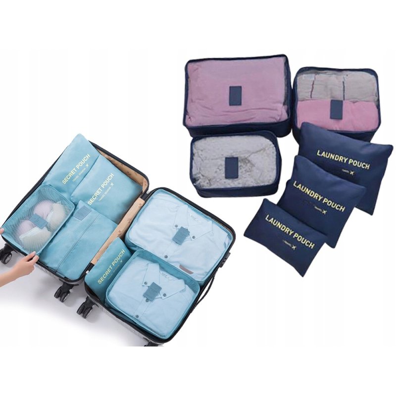 ORGANIZER NA UBRANIA BUTY DO WALIZKI SZAFY SZUFLADY SIATKI NA PRANIE 6 szt., Głębokość produktu 12 cm