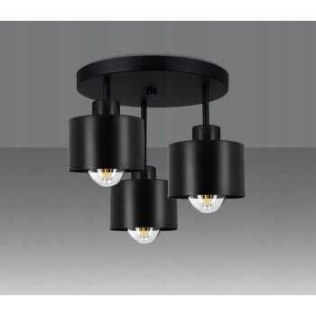 Lampa Sufitowa Natynkowa Żyrandol LED 3x E27 Plafon Tuba Klosz Metal Zwis, Rodzaj lampy Sufitowe - wiszące