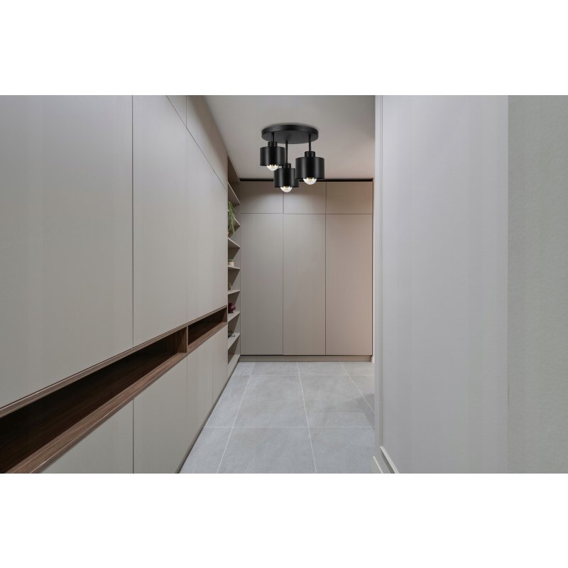 Lampa Sufitowa Natynkowa Żyrandol LED 3x E27 Plafon Tuba Klosz Metal Zwis, Szerokość produktu 50 cm