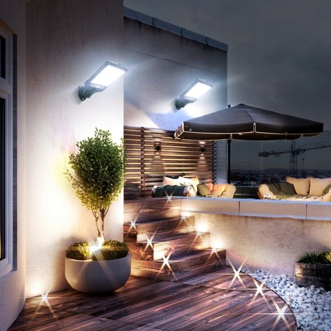 MOCNA LAMPA SOLARNA LED COB ULICZNA CZUJNIK RUCHU ZMIERZCHU Z PILOTEM, Barwa światła biały zimny