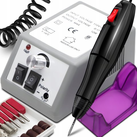 FREZARKA DO PAZNOKCI MANICURE PEDICURE ELEKTRYCZNA MOCNA 30W +ZESTAW FREZÓW