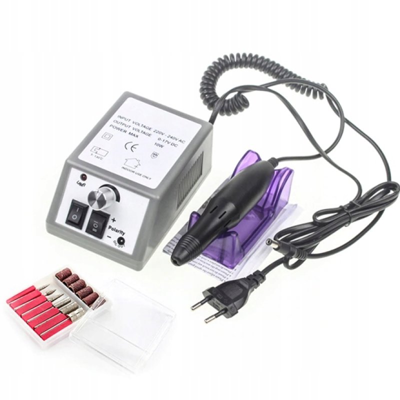 FREZARKA DO PAZNOKCI MANICURE PEDICURE ELEKTRYCZNA MOCNA 30W +ZESTAW FREZÓW, Typ frezów ceramiczne | diamentowe | filcowe | kamienne | stalowe | z węglika spiekanego