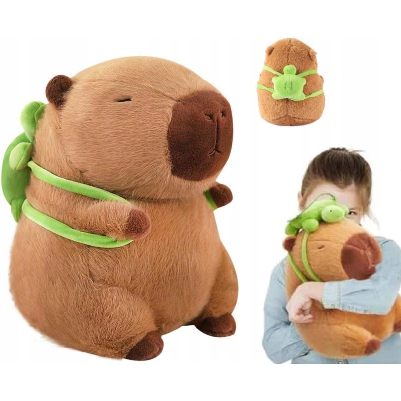 MASKOTKA KAPIBARA PLUSZAK ZABAWKA PLUSZOWA Z PLECAKIEM ŻÓŁWIK BORSUK BÓBR Wysokość produktu: 40 cm