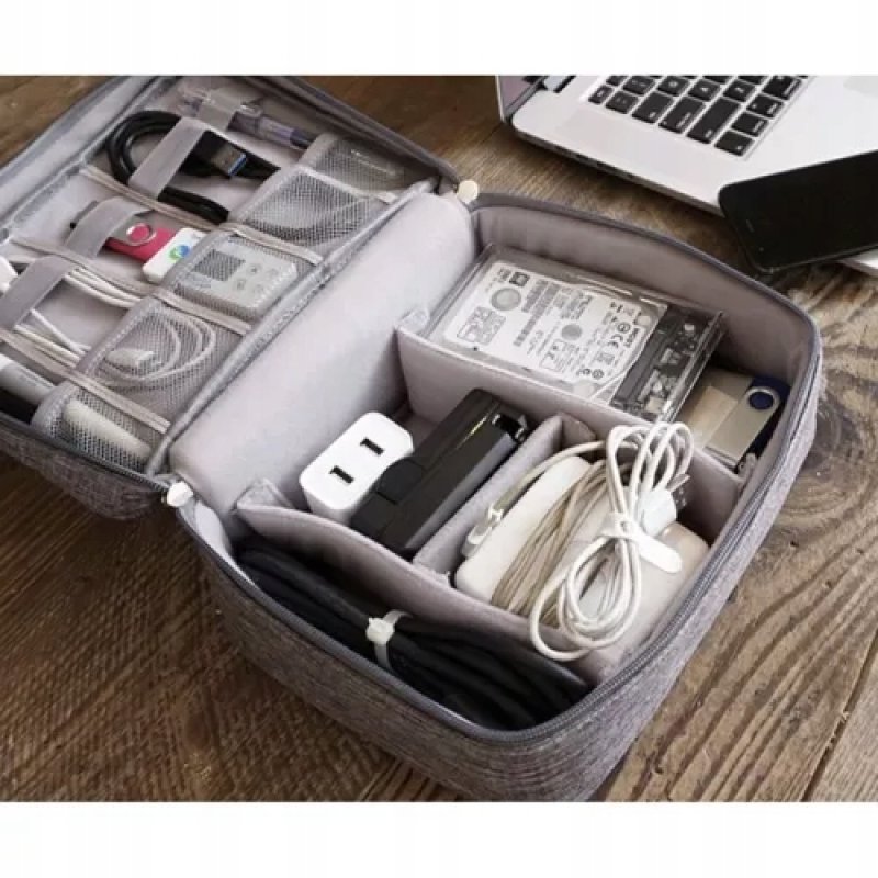 ORGANIZER NA KABLE ŁADOWARKI ETUI POJEMNIK TORBA KABLI + UCHWYT PODRÓŻNY, Model brak