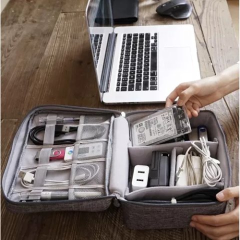 ORGANIZER NA KABLE ŁADOWARKI ETUI POJEMNIK TORBA KABLI + UCHWYT PODRÓŻNY, Stan opakowania oryginalne