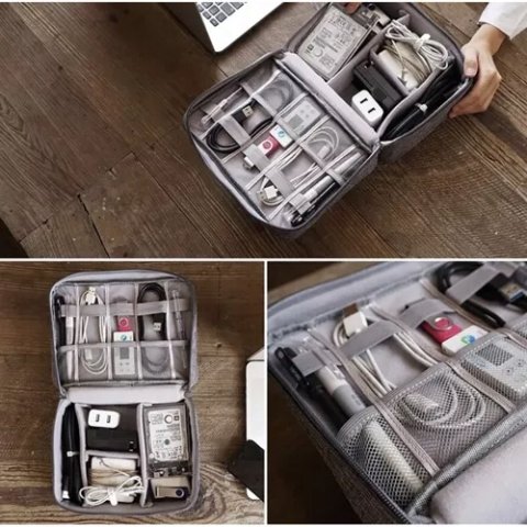 Ale Hity | ORGANIZER NA KABLE ŁADOWARKI ETUI POJEMNIK TORBA KABLI + UCHWYT PODRÓŻNY