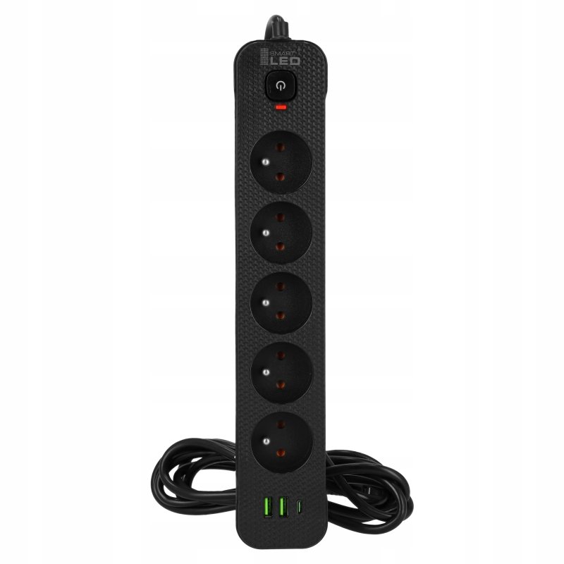 Przedłużacz Listwa Zasilająca Sieciowa 5 Gniazd 230V 3M 3x USB Ładowarka, Stan opakowania oryginalne
