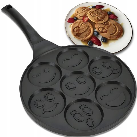 PATELNIA DO NALEŚNIKÓW JAJEK PANCAKES PLACKÓW 26CM NON-STICK FOREMKI BUŹKI, Powłoka non-stick (nieprzywierająca)