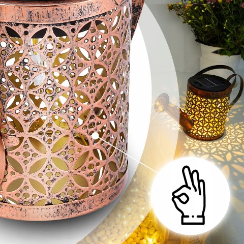 LAMPA OGRODOWA SOLARNA LED WBIJANA KONEWKA XXL Z CZUJNIKIEM ZMIERZCHU MOCNA, Długość wbijanego grota 9 cm
